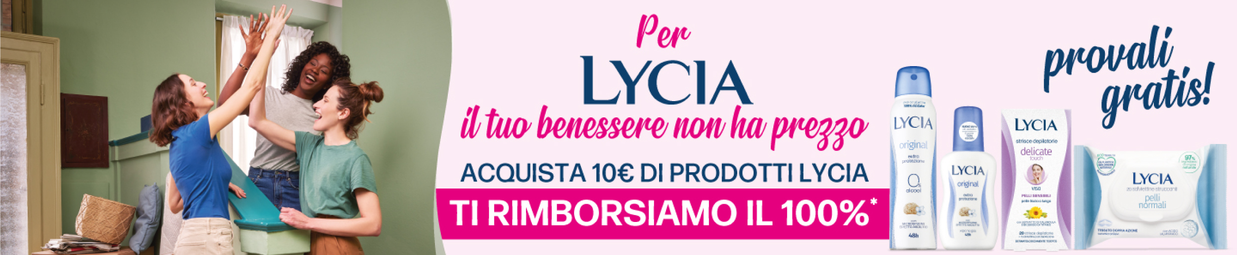 Per Lycia il tuo benessere non ha prezzo Cashback 100×100