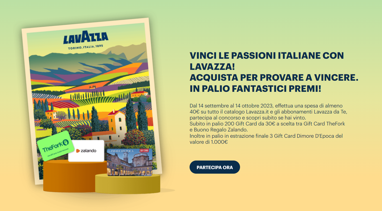 VINCI LE PASSIONI ITALIANE CON LAVAZZA!