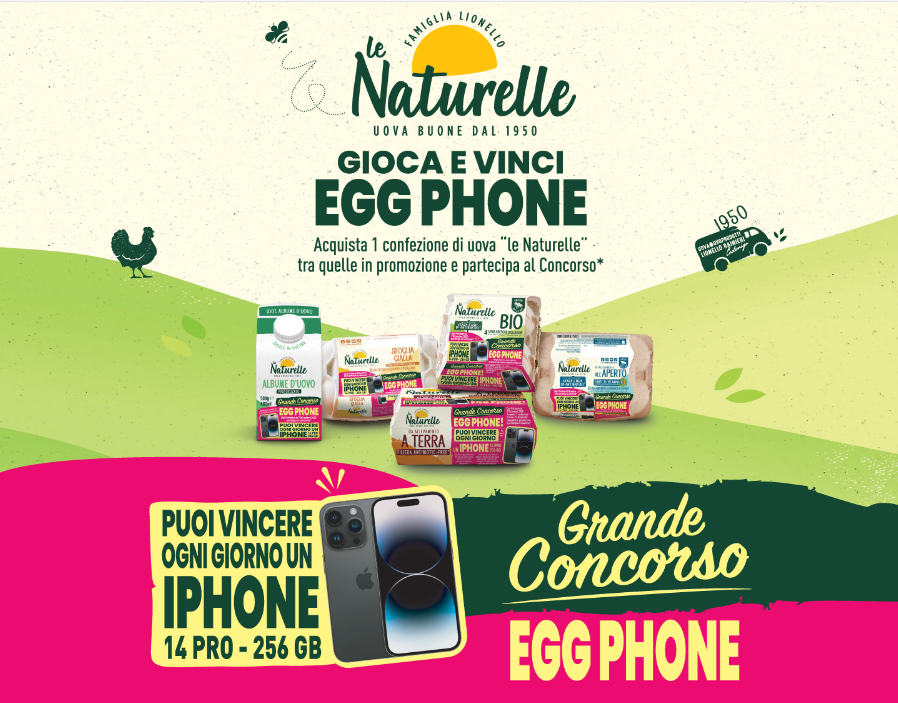 Vinci un Iphone 14 PRO 256GB con il “Grande Concorso EGG PHONE!”