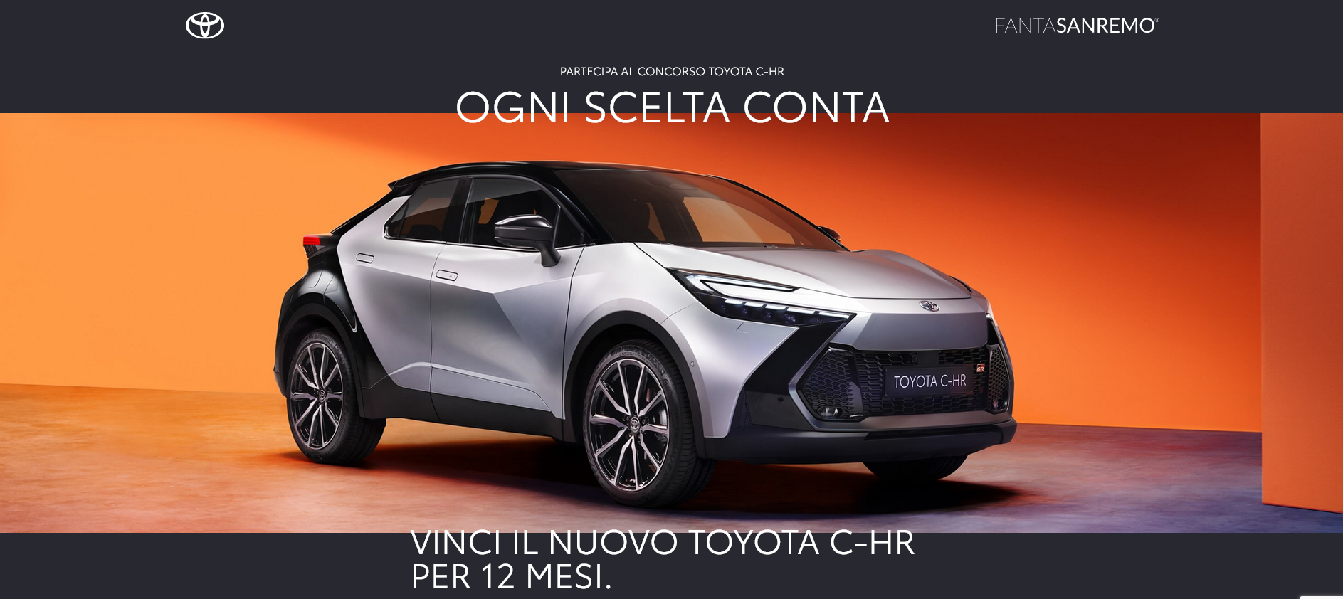 VINCI IL NUOVO TOYOTA C-HRPER 12 MESI