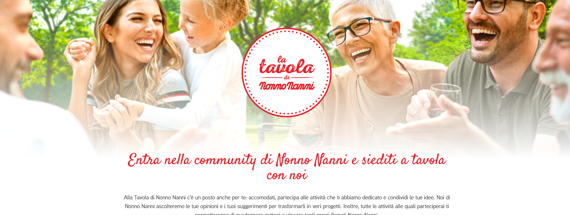 La tavola di Nonno Nanni – raccolta punti