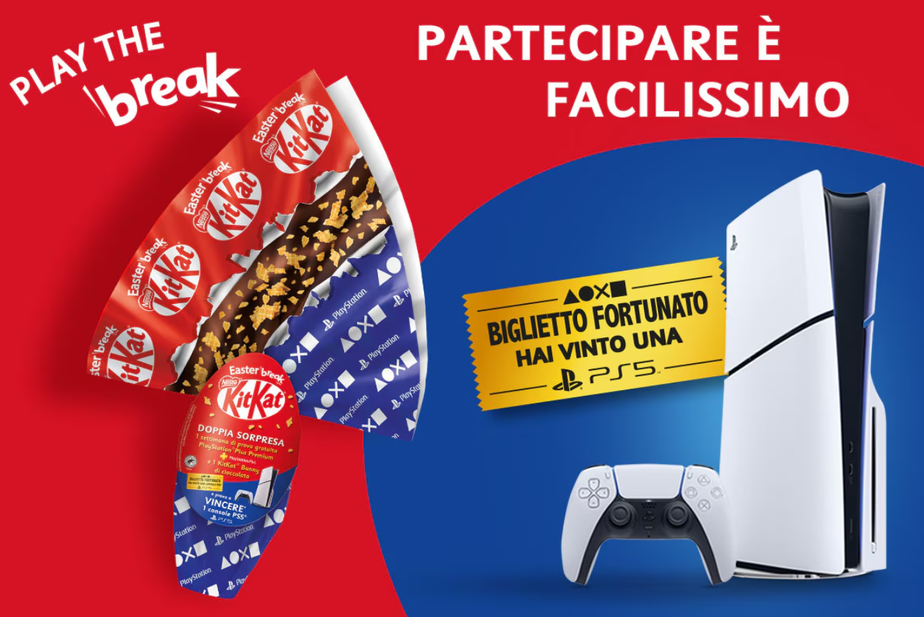 Play the Break: vinci una PlayStation 5 con il concorso Kitkat