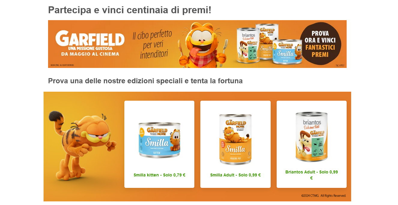 Grande concorso Garfield in Zooplus