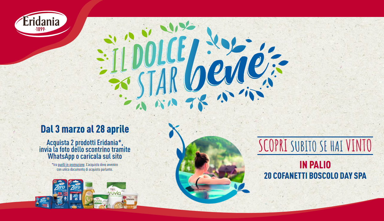 Il dolce star bene: vinci un cofanetto Boscolo day SPA con Eridania