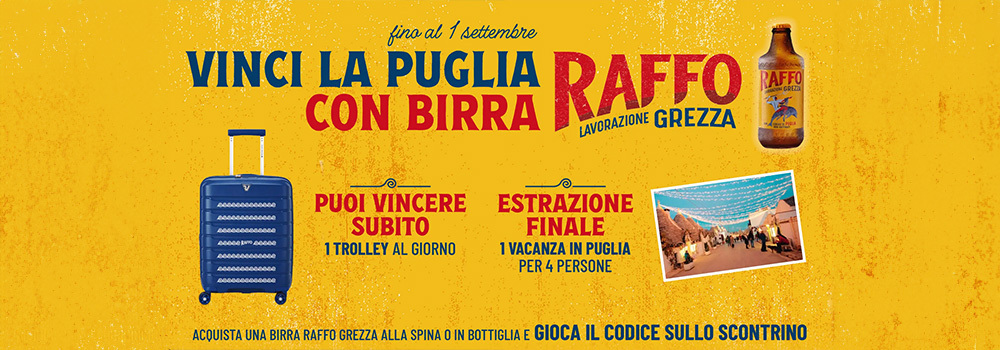 Vinci la Puglia con birra Raffo e Old Wild West