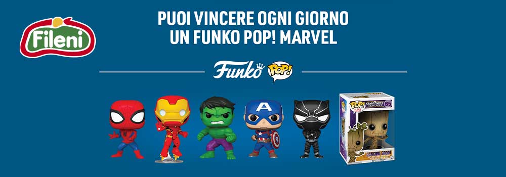 Concorso Fileni – vinci puoi vincere ogni giorno un Funko pop! Marvel