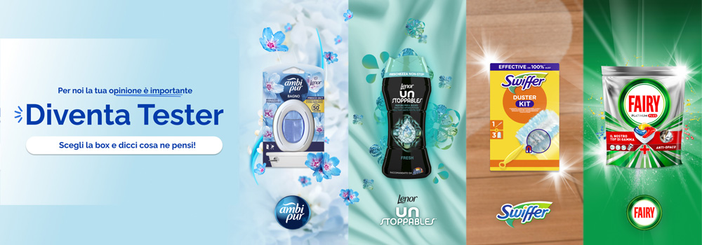 Come diventare tester con P&G: prova i nuovi prodotti Ambi Pur, Lenor, Swiffer e Fairy